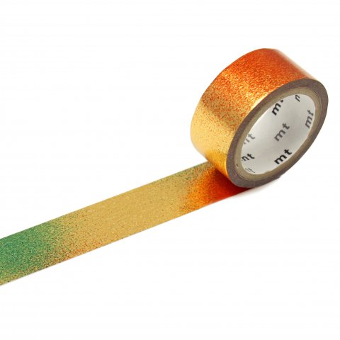 Mt Fab Masking Tape, Washi adhesive tape patterned w = 15 mm, gold/red/green sequence (MTHK1P10Z)