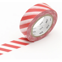 Mt 1P Deco Washi Klebeband gemustert, b= 15 mm, l= 7 m stripe red (MT01D371RZ)