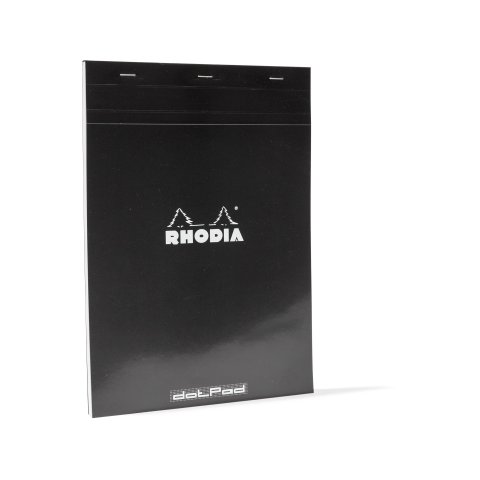 Rhodia sketchpad dotPad, negro 80 g/m², 85 x 120, punteado, 80 hojas/160 p.