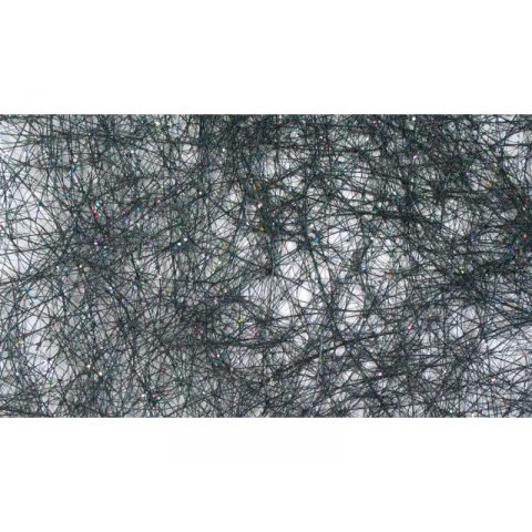 Sisal fibre mat, see-through 135 g/m², 500 x 700 mm, black with glitter