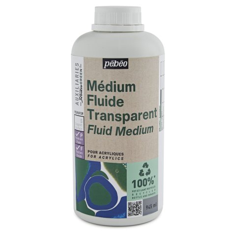 Pebeo Fluid- und Transparenzmedium Studio Green Kunststoffdose 945 ml, seidenmatt, transparent