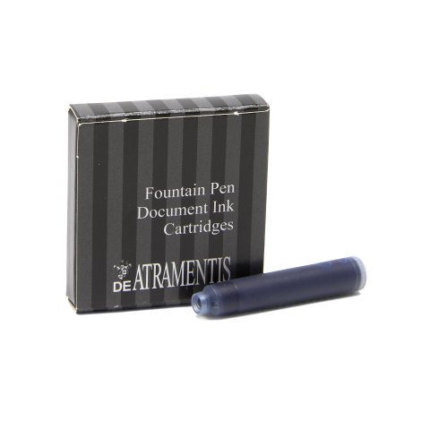 De Atramentis document ink cartridges 5 pieces, waterproof, light resistant, blue