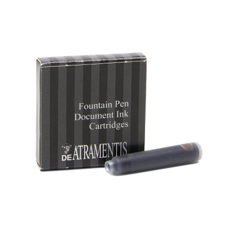 De Atramentis document ink cartridges 5 pieces, waterproof, light resistant, brown