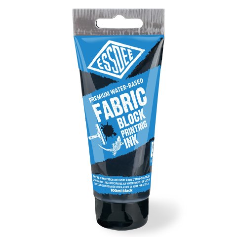 Essdee Stoff Linoldruckfarbe wasserbasiert, Tube 100 ml, black