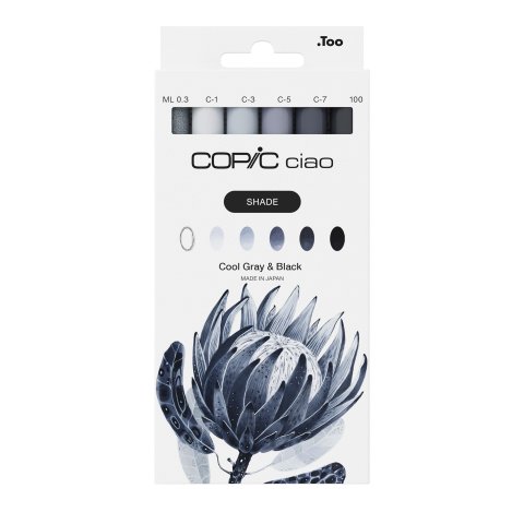 Copic Ciao SHADE, 6er-Set Cool Gray & Black