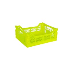 Aykasa folding box, midi 40 x 30 x 14 cm, PP, neon yellow