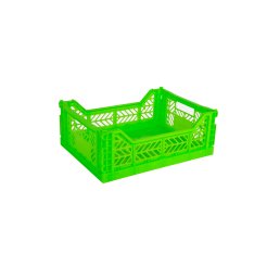 Aykasa folding box, midi 40 x 30 x 14 cm, PP, neon green