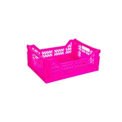 Aykasa folding box, midi 40 x 30 x 14 cm, PP, neon pink