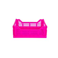 Aykasa folding box, midi 40 x 30 x 14 cm, PP, neon pink