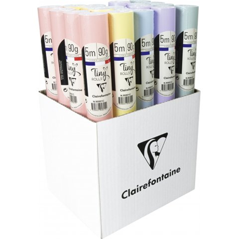 Clairefontaine Geschenkpapier Rolle Tiny Rolls 80 g/m², b = 35 cm, l = 5 m, farbig sort. pastell