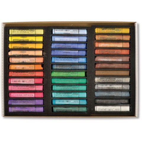 Crayones Pastel Toison d'Or Pasteles Extra Suaves, Set Set de 36 (8555), sin aceite, extra suaves, redondos