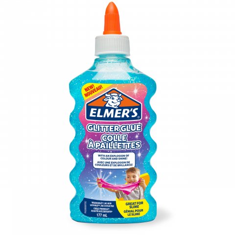Elmers Glitterkleber PE-Flasche, 177 ml, blau