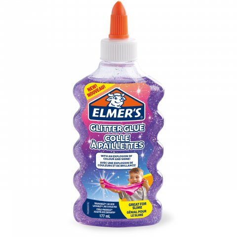 Elmers Glitterkleber PE-Flasche, 177 ml, violett