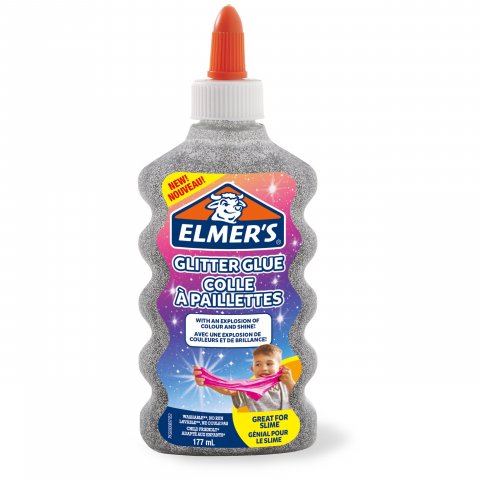 Elmers Glitterkleber PE-Flasche, 177 ml, silber
