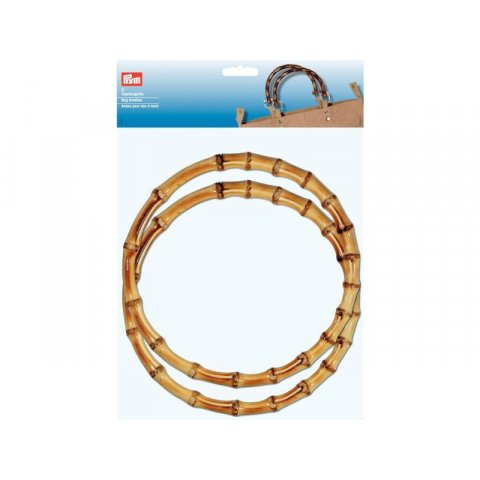 Prym bamboo ring bag handle Keiko, ø = 220mm, natural bamboo, 2 pieces (615111