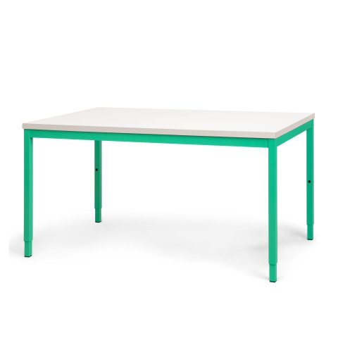 Modulor tavolo M per bambini, verde malachite Piano in melamina di colore chiaro, bordo di colore chiaro, 25x680x1200 mm