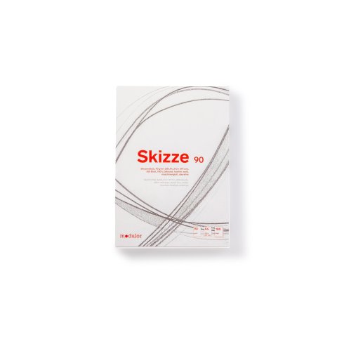 Modulor Skizzenblock Skizze 90 g/m² weiß, 210 x 297 mm, DIN A4, 100 Blatt