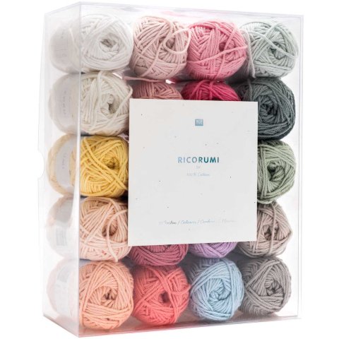 Ricorumi set 20 colors, 25 g = 57.5 m, 100 % cotton, pastel