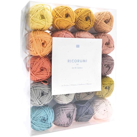 Set Ricorumi 20 colores, 25 g = 57,5 m, 100 % algodón, limitada