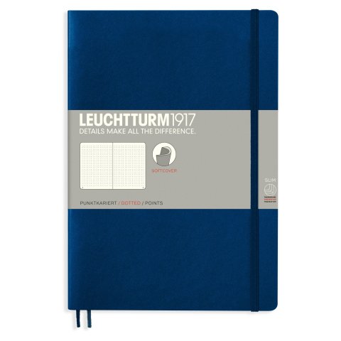 Leuchtturm Notizbuch Softcover B5, Composition, punktkariert, 123 Seiten, marine