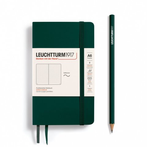 Leuchtturm Notizbuch Softcover A6, Pocket, punktkariert, 123 Seiten,forest green