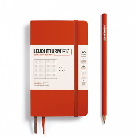 Leuchtturm Notebook Softcover A6, pocket, dotted, 123 pages,fox red