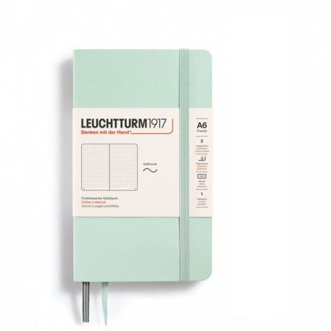Leuchtturm Notebook Softcover A6, pocket, dotted squared, 123 pages, mint green