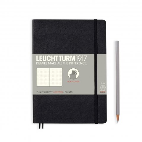 Leuchtturm Notebook Softcover A5, medium, dot matrix, 123 pages, black