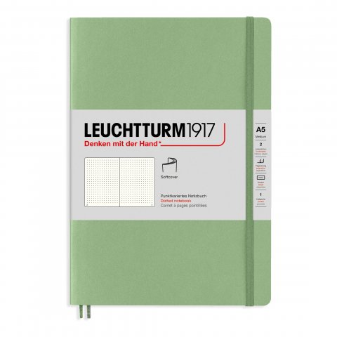 Leuchtturm Notizbuch Softcover A5, Medium, punktkariert, 123 Seiten, salbei