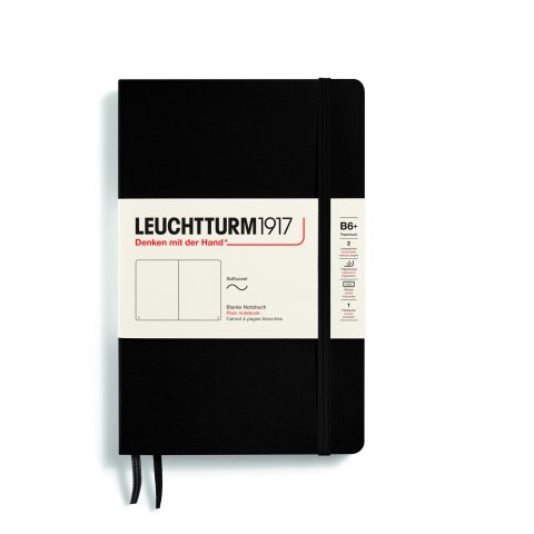 Leuchtturm Notebook Softcover B6+, plain, 123 pages, black