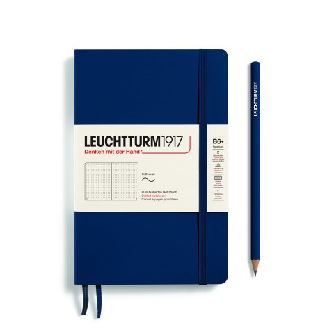 Leuchtturm Notizbuch Softcover B6+, Paperback, punktkariert, 123 Seiten, marine