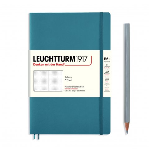 Leuchtturm Notebook Softcover B6+, paperback, dot matrix, 123 p., stone blue