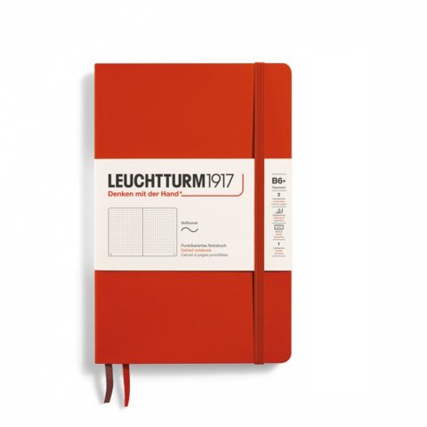 Lighthouse Notebook Tapa blanda B6+, rústica, punteada, 123 p., rojo zorro