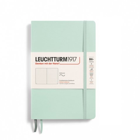 Leuchtturm Notizbuch Softcover B6+, Paperback, punktkariert, 123 S., mint green