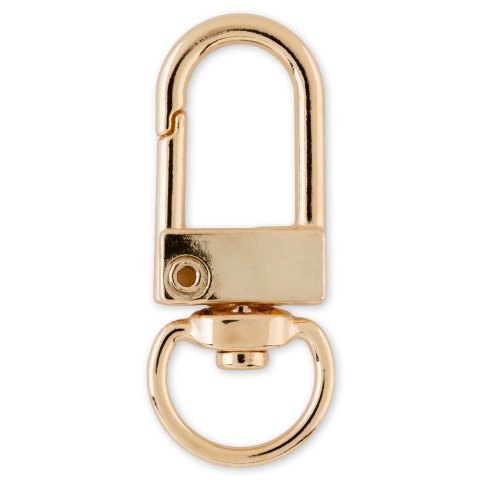 DIY Carabiner, Swivel Hook 4 pieces, 1.2 x 3.3 cm, steel, gold