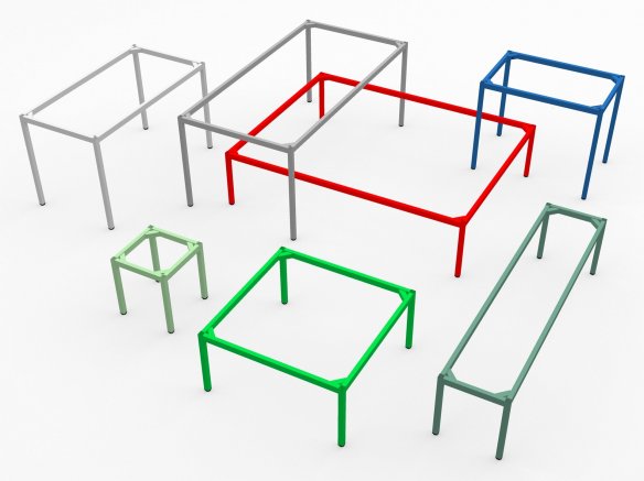 Modulor M2 table system, coloured