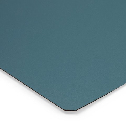 Farbmuster Tischplatte DIN A6 HPL 0,8 mm, SD geperlt matt, atlantik