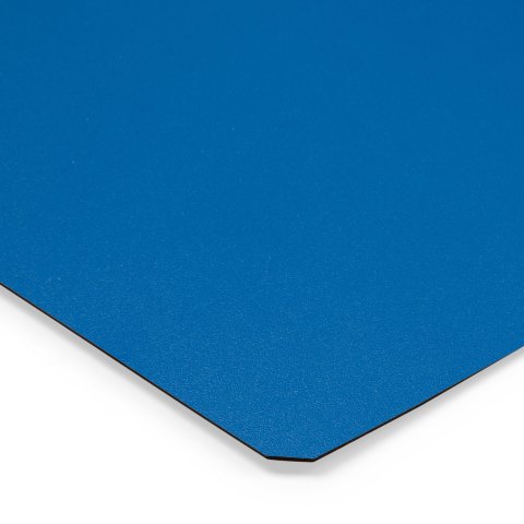 Farbmuster Tischplatte DIN A6 Melamin/HPL 0,8 mm, SD geperlt matt, enzianblau