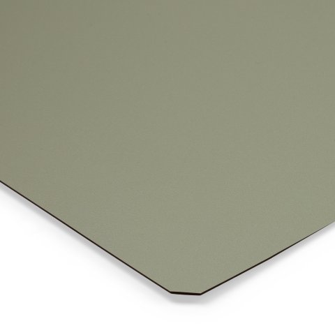 Farbmuster Tischplatte DIN A6 HPL 0,8 mm, SD geperlt matt, avocado