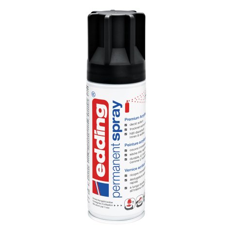 Edding 5200 Permanentspray, matt Dose 200 ml, Premium-Acryllack, tiefschwarz