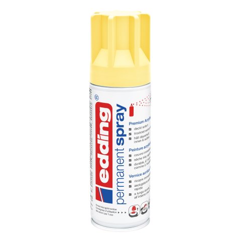 Edding 5200 Permanentspray, matt Dose 200 ml, Premium-Acryllack, pastellgelb