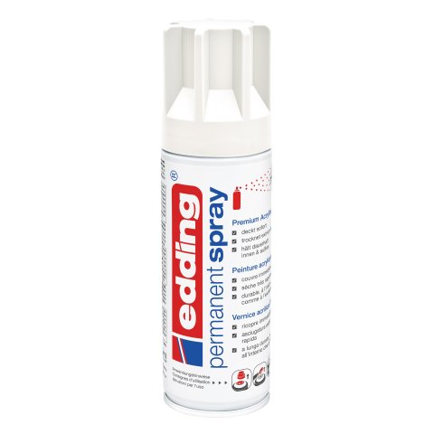 Edding 5200 Permanentspray, matt Dose 200 ml, Premium-Acryllack, verkehrsweiß