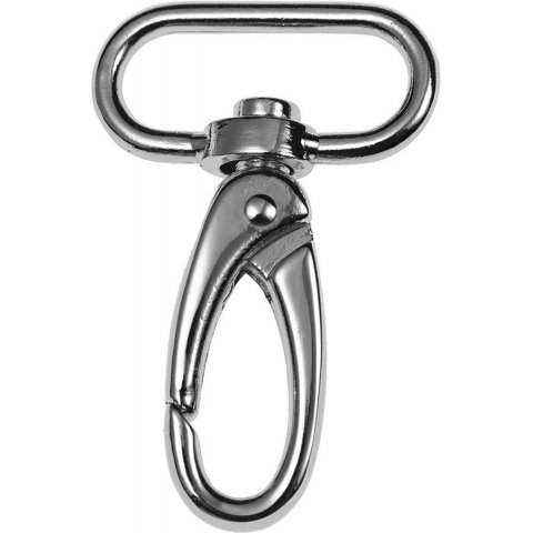 Snap hook with strap eye, metal 2 x 57 x 30 mm, for band w = 30 mm, silver-colored