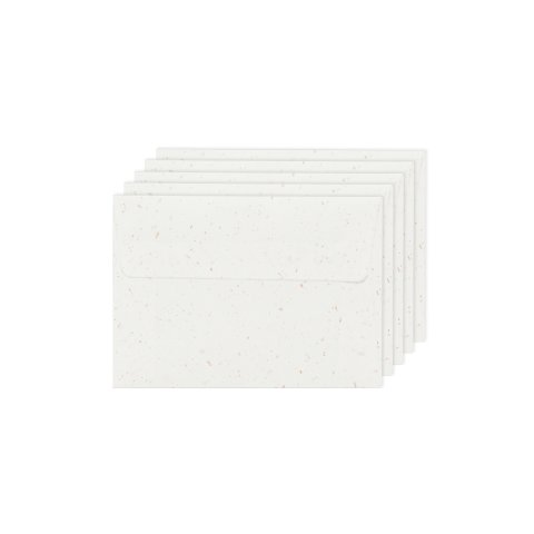 Paper Poetry Renew DIN C7 Kuverts haftklebend 113 x 81 mm, 5 Stück, 01 offwhite/roségold
