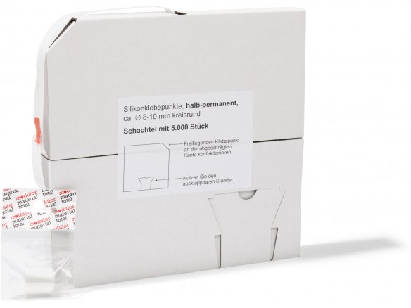 Silikonklebepunkte, mittlere Klebekraft