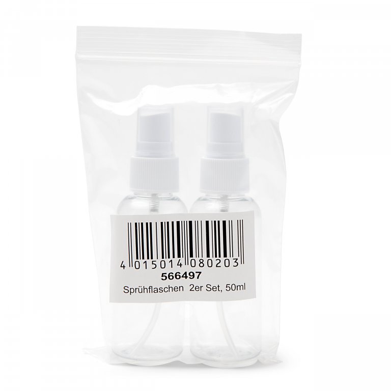 Round plastic bottle with spray nozzle