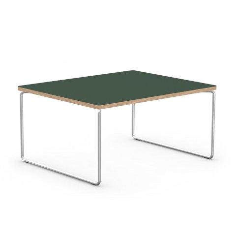 Low & Lower side table 400 x 350 x 270 mm, dark green, oak, chrome