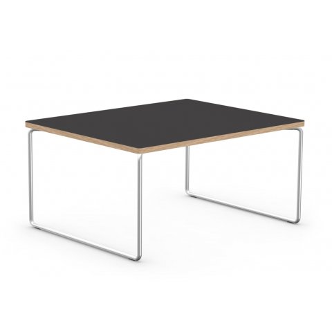 Tavolino Low & Lower 600 x 600 x 370 mm, nero, rovere, cromo opaco