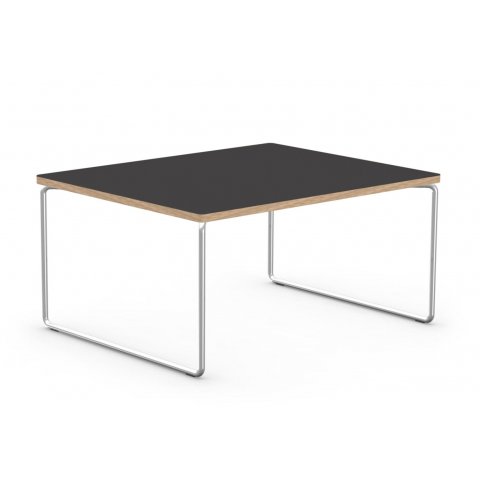 Mesa auxiliar Low & Lower 600 x 600 x 370 mm, negro, roble, cromo