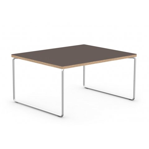 Low & Lower side table 600 x 600 x 370 mm, violet-grey, oak, chrome